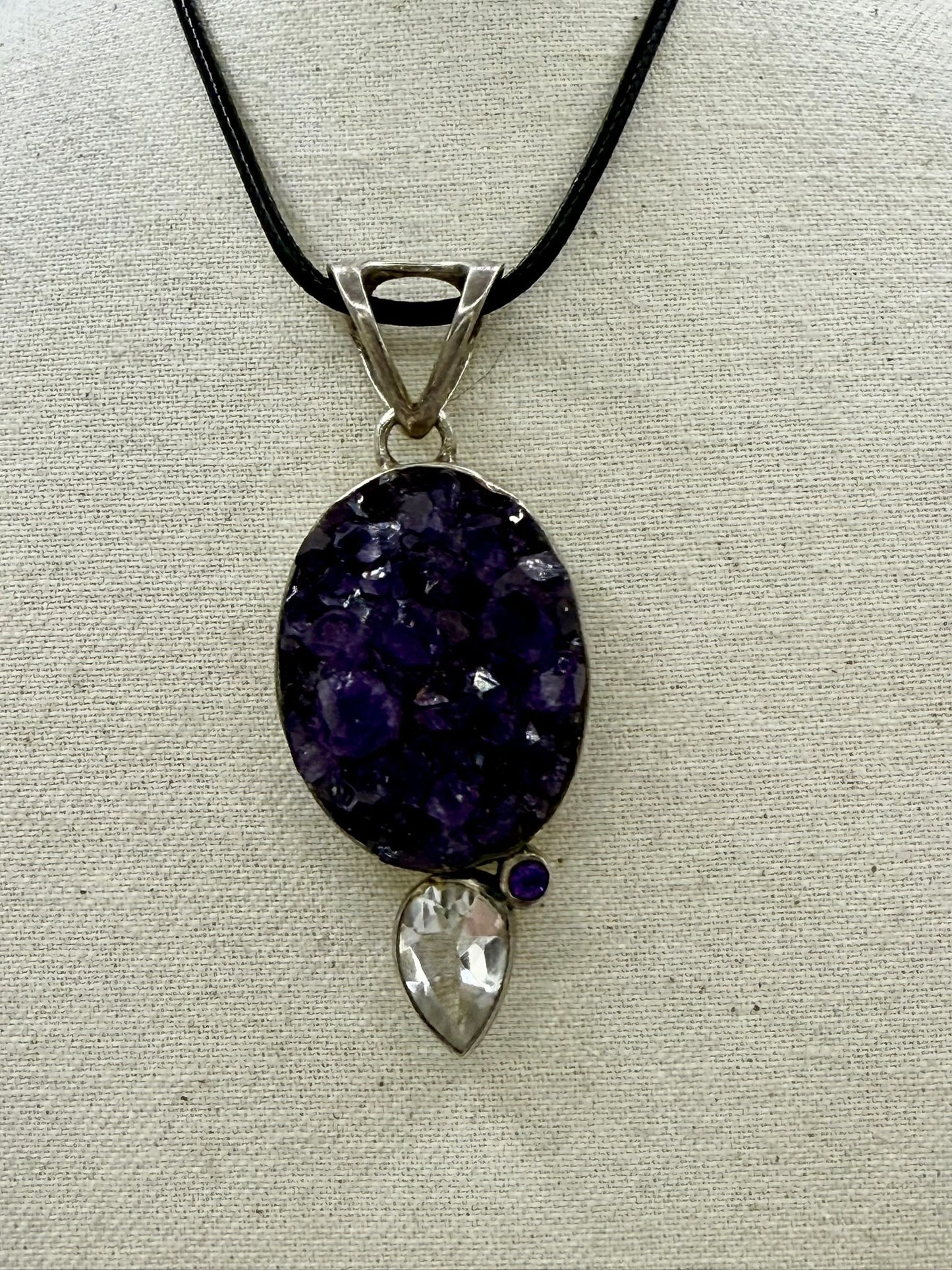 Amethyst and Herkimer Diamond Pendant
