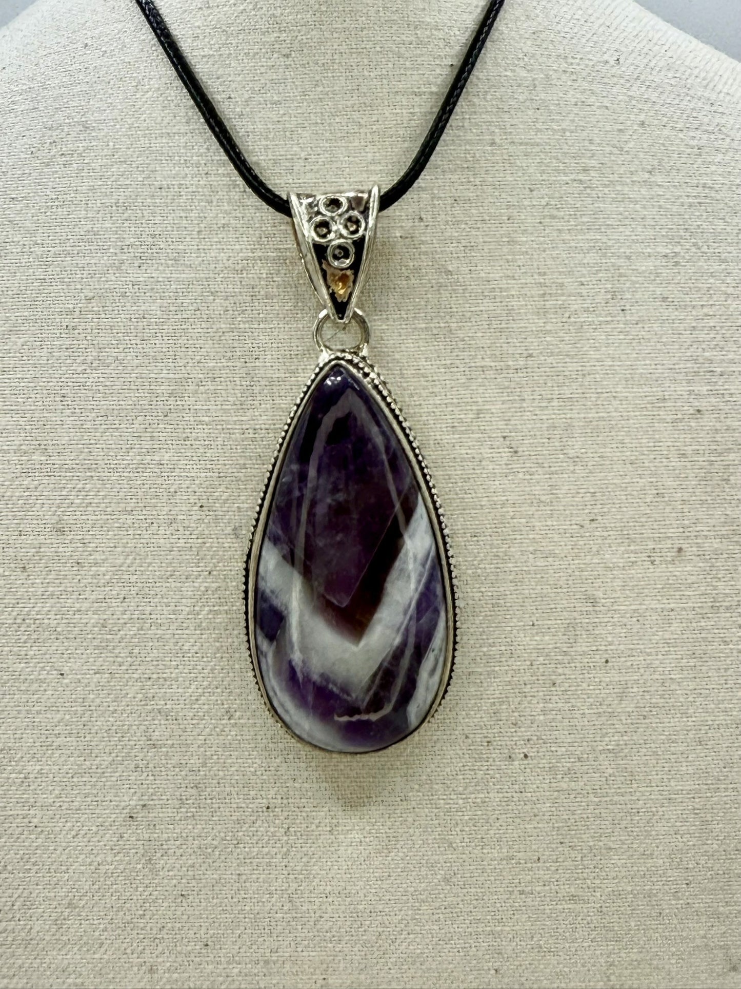 Chevron Amethyst Pendant