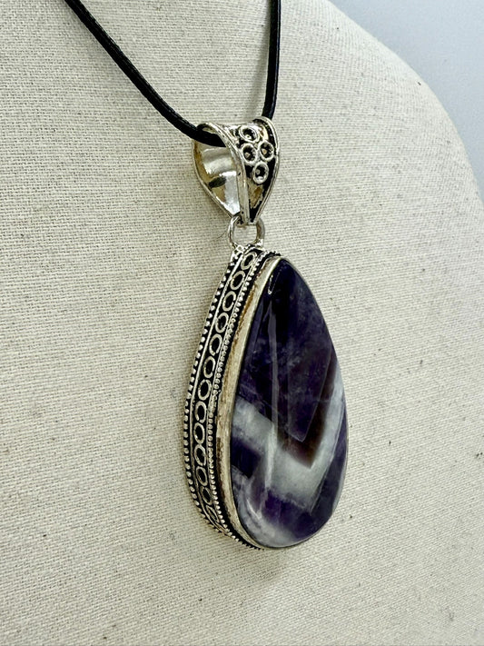 Chevron Amethyst Pendant