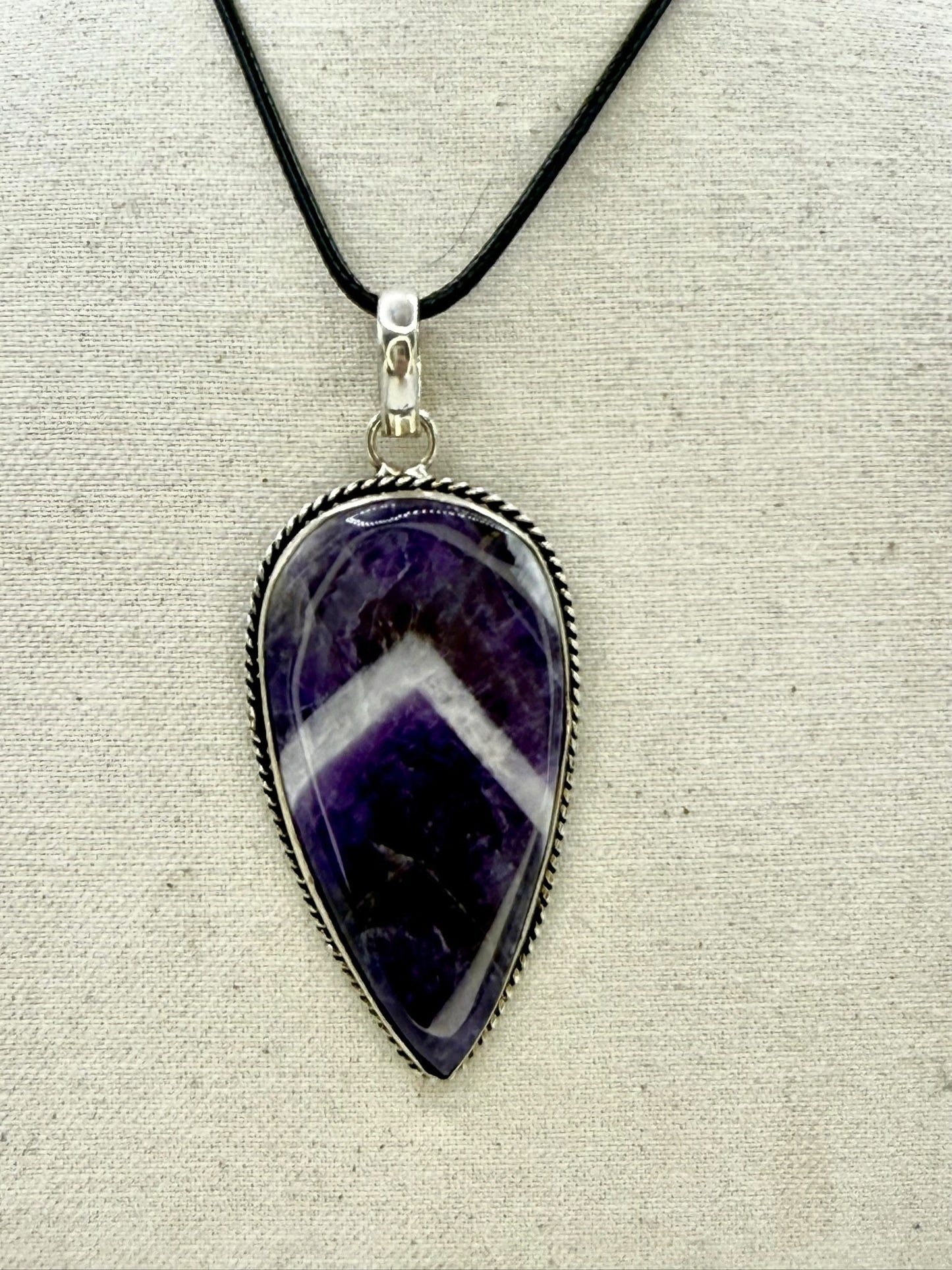 Chevron Amethyst Pendant