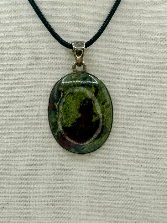 Dragon Bloodstone 100% Sterling Silver Pendant