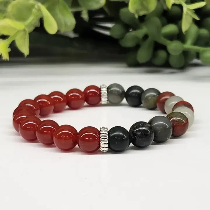 Health & Wellness - Carnelian/Bloodstone Bracelet
