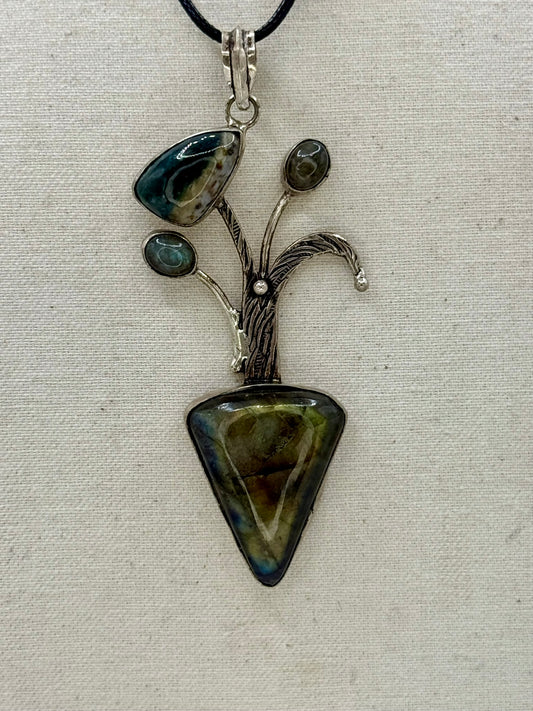Labradorite and Ocean Jasper Pendant