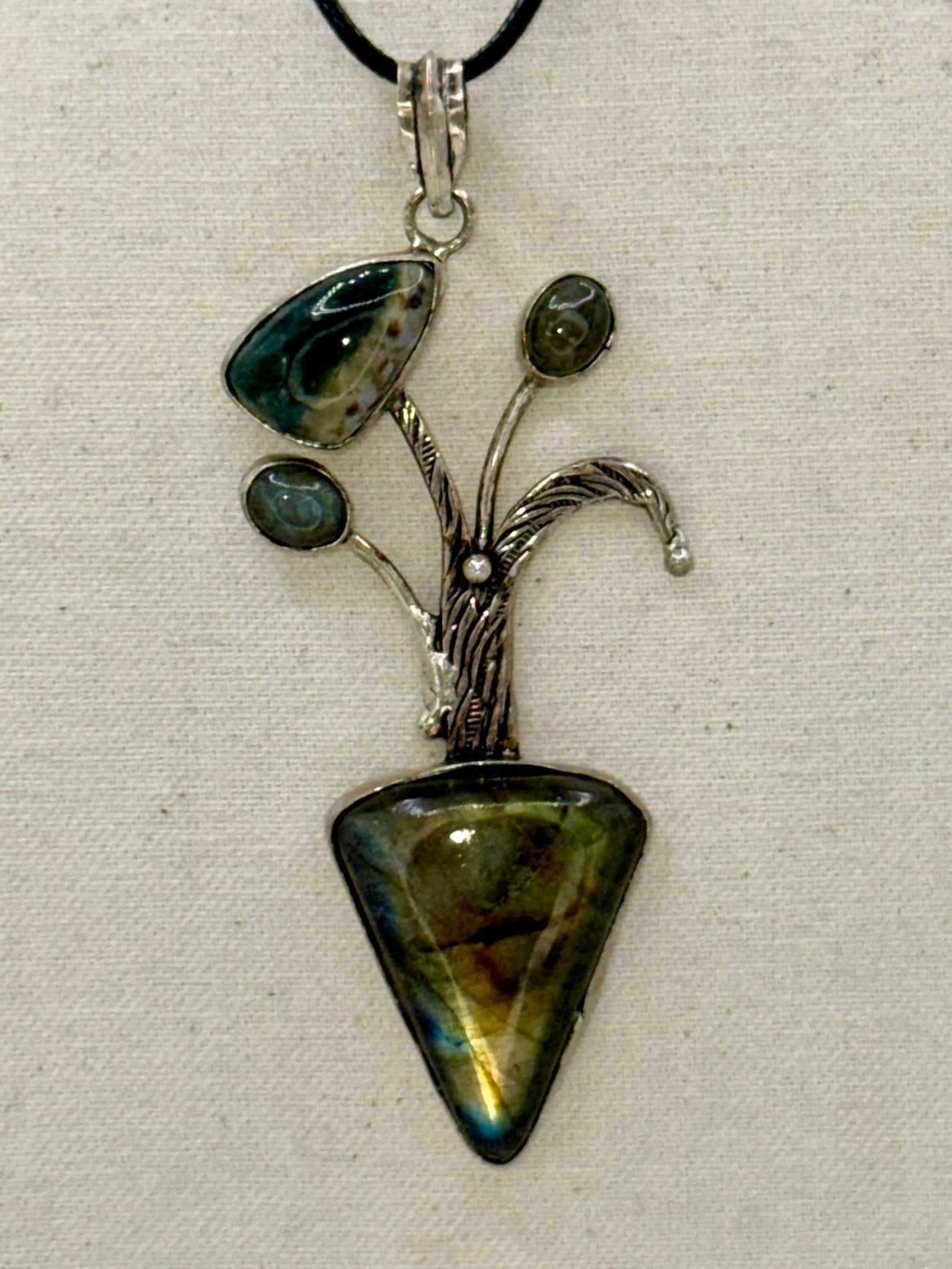 Labradorite and Ocean Jasper Pendant