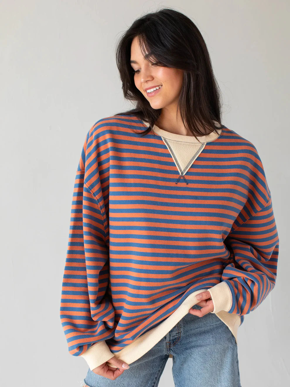 Oversize Striped Sweatshirt