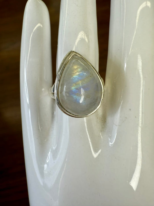 Rainbow Moonstone Ring