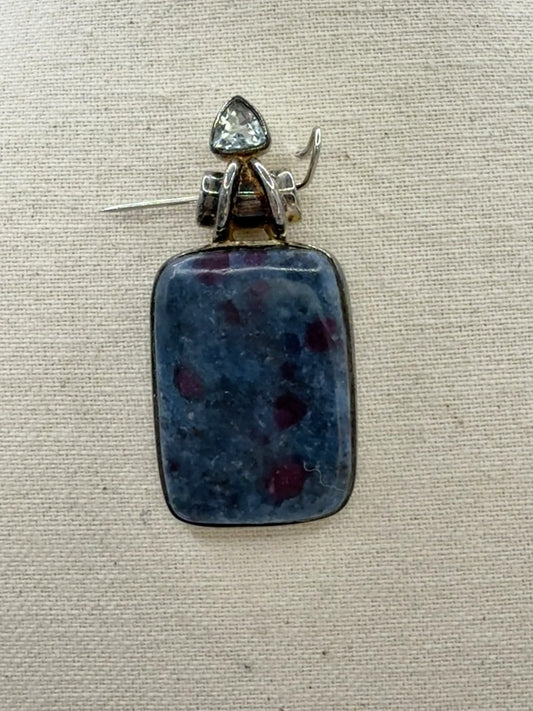 Ruby Kyanite and Topaz Pendant