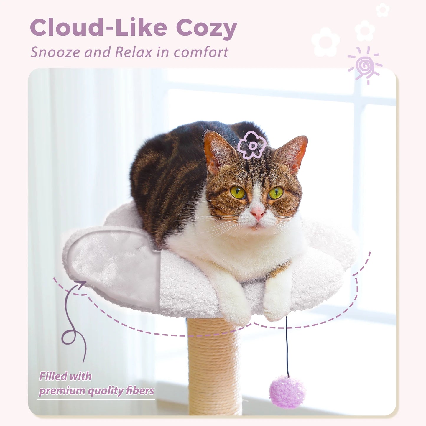 Flower Cat Tree with Scratching Post