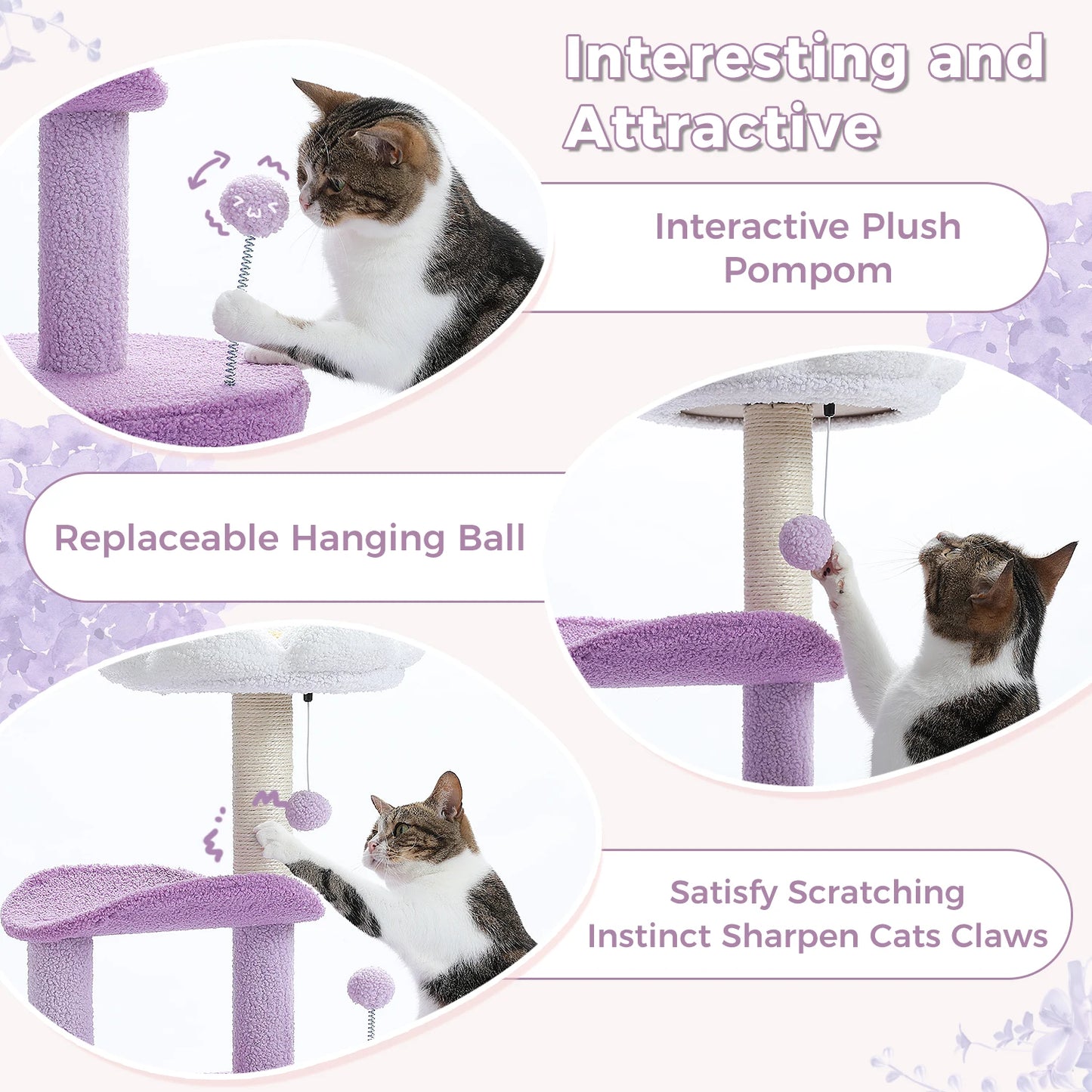 Flower Cat Tree with Scratching Post