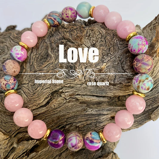 Attract Love Bracelet – Imperial Jasper and Rose Quartz