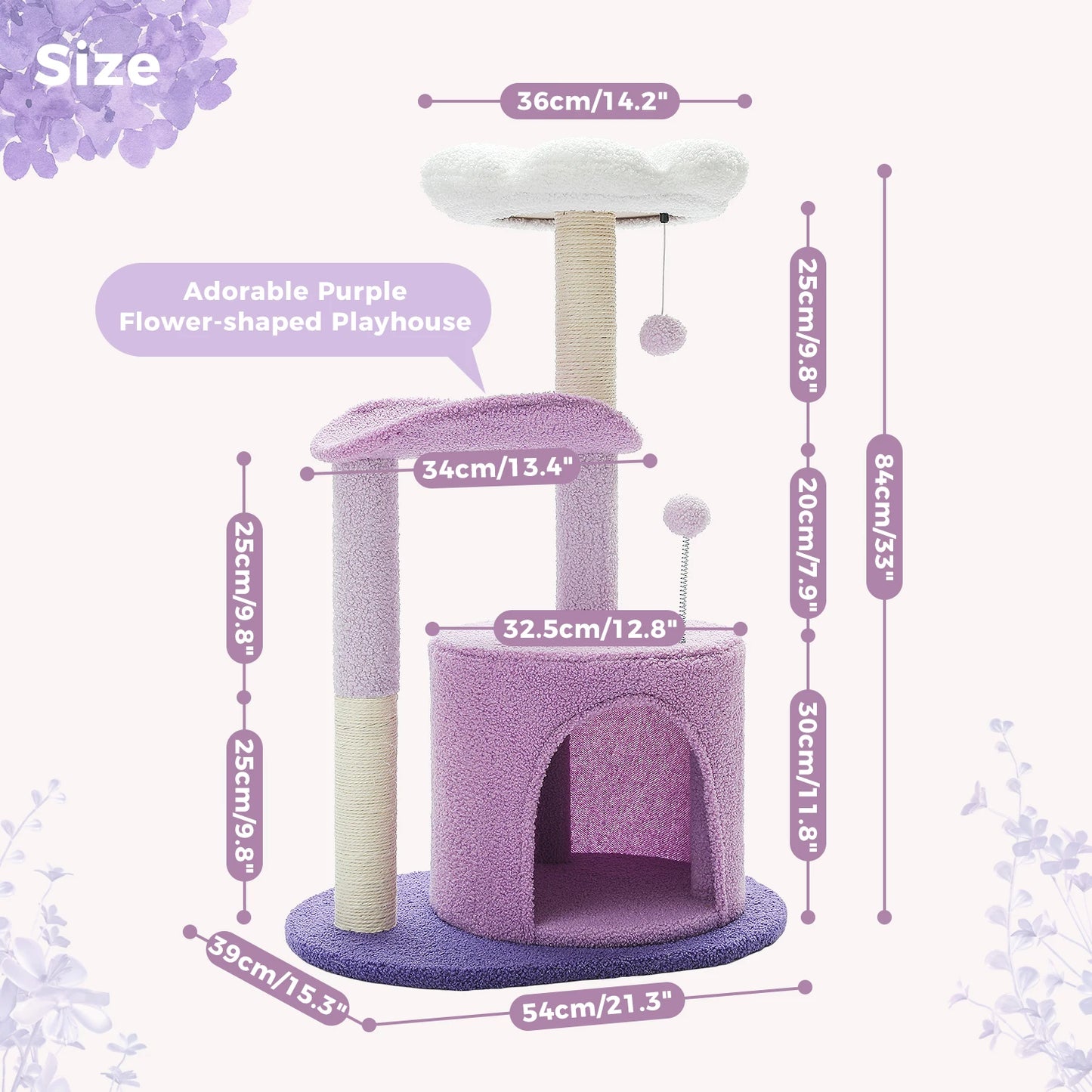 Flower Cat Tree with Scratching Post