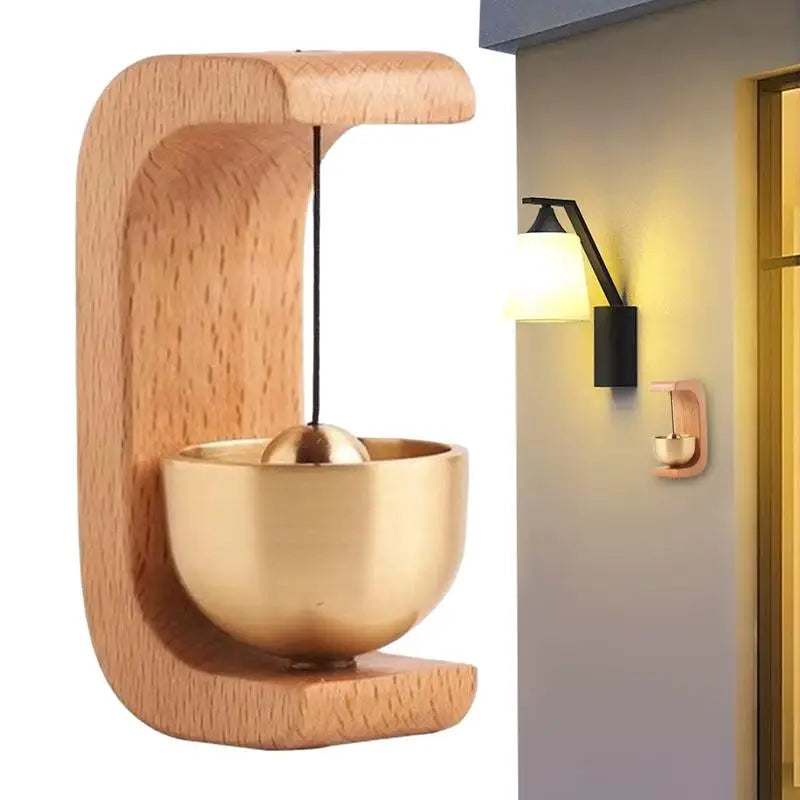 Doorbell Wooden Magnetic Brass Chime