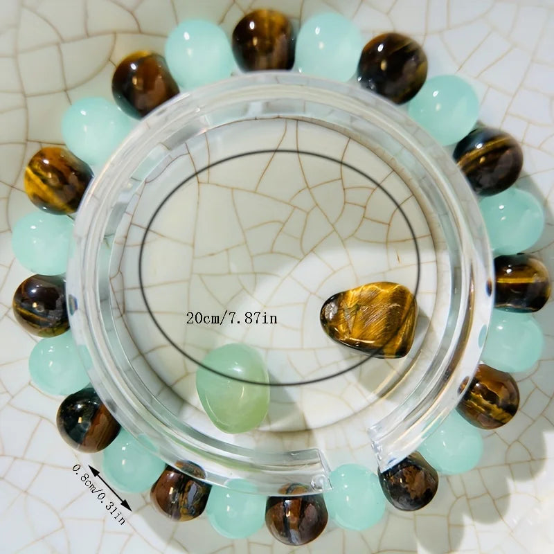 Money Luck Bracelet - Green Aventurine, Tigers Eye