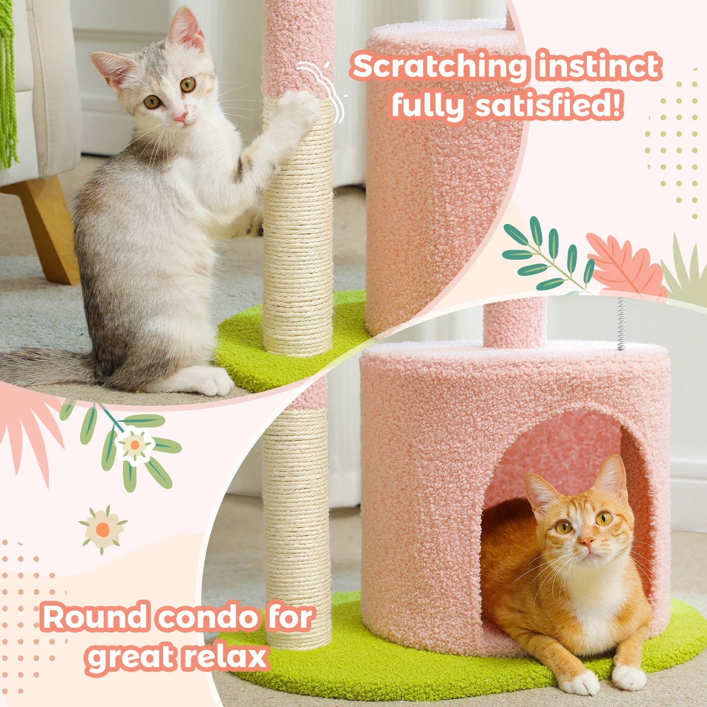 Flower Cat Tree with Scratching Post