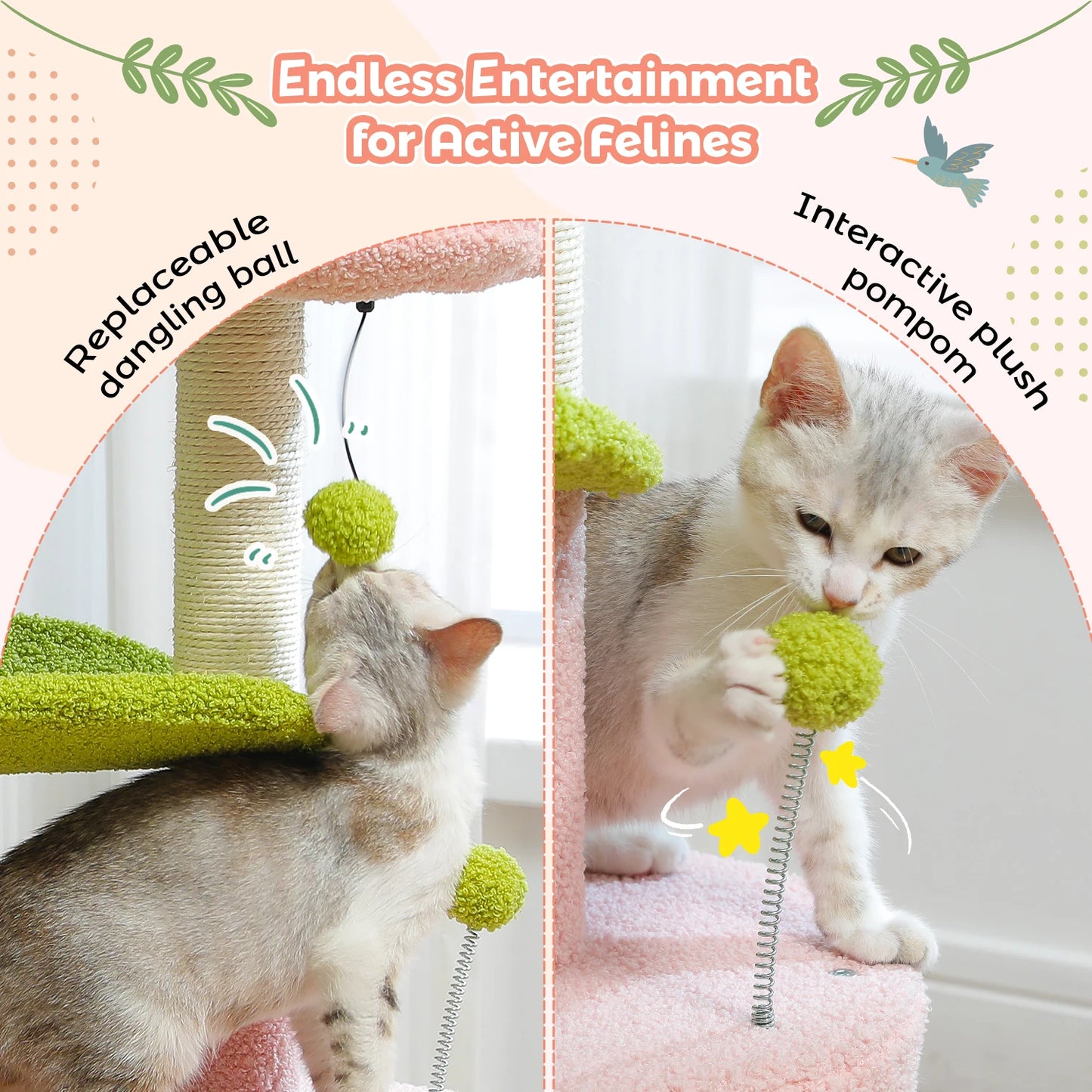 Flower Cat Tree with Scratching Post