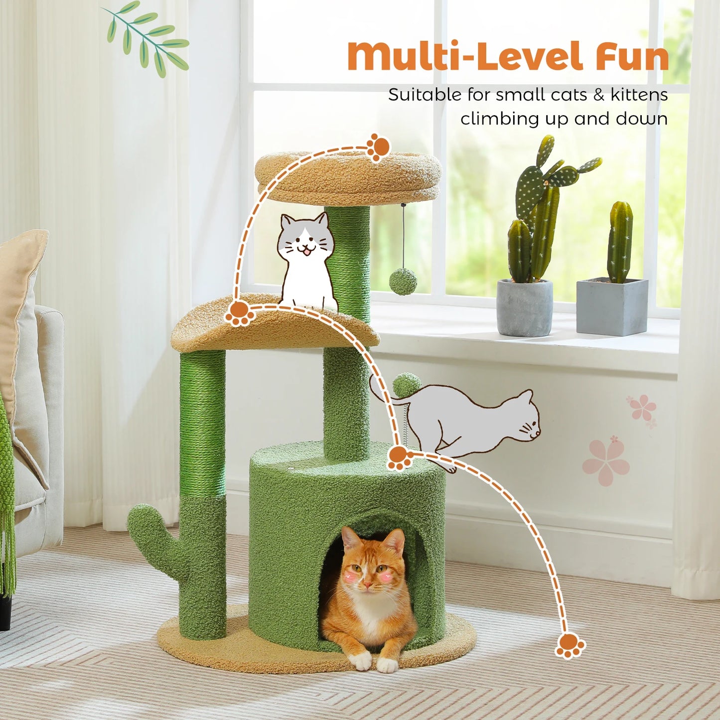 Flower Cat Tree with Scratching Post