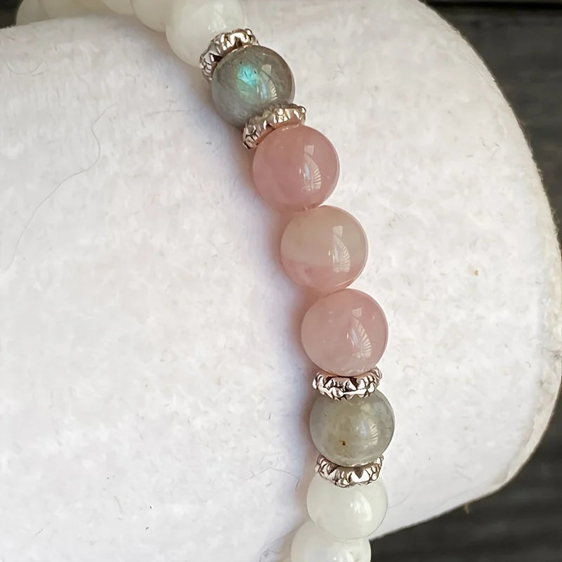 Moonstone, Labradorite and Rose Quartz Bracelet