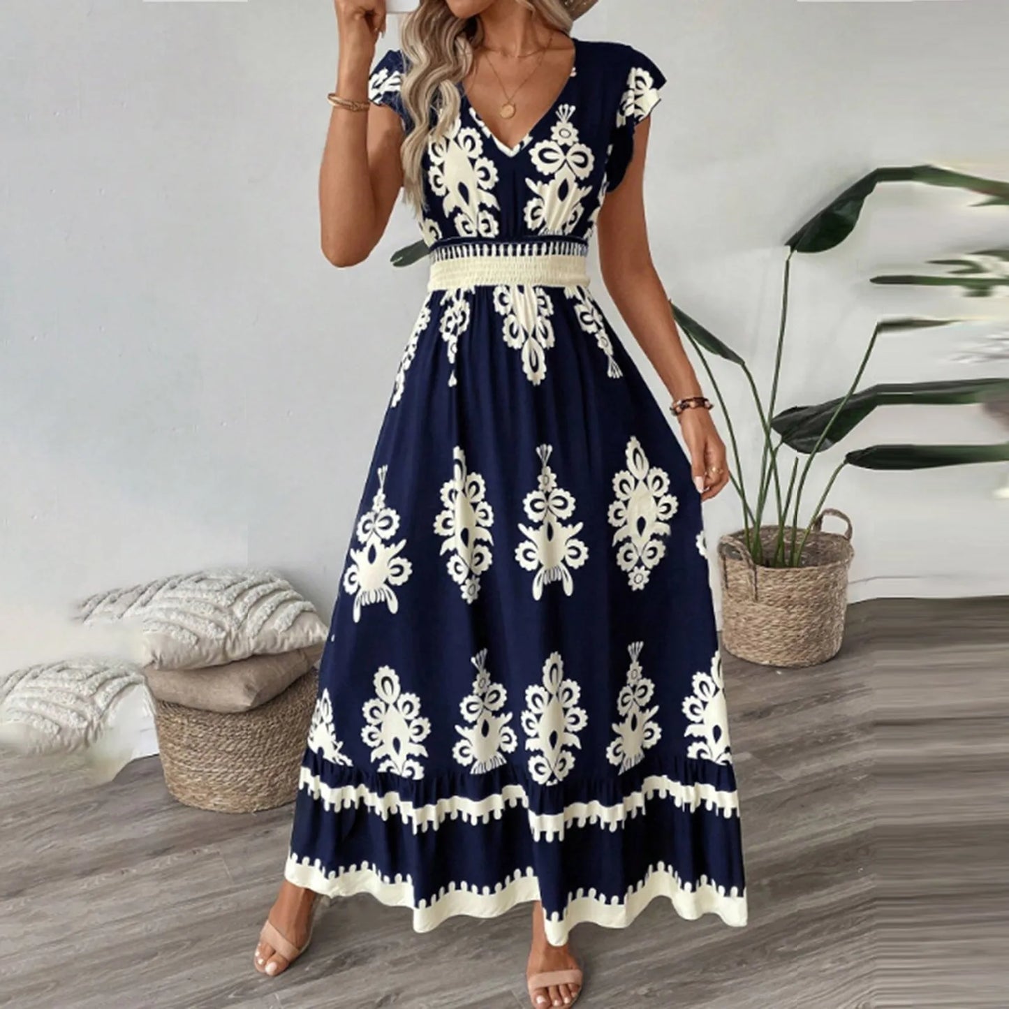 Maxi Boho Print Dress