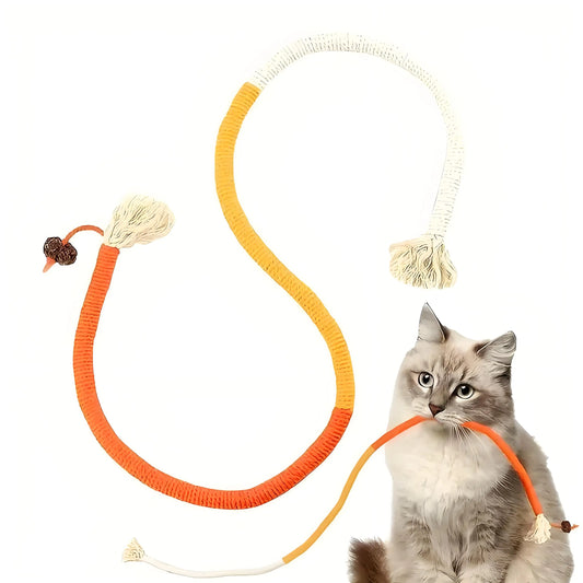 Cat Biting Rope with Wand