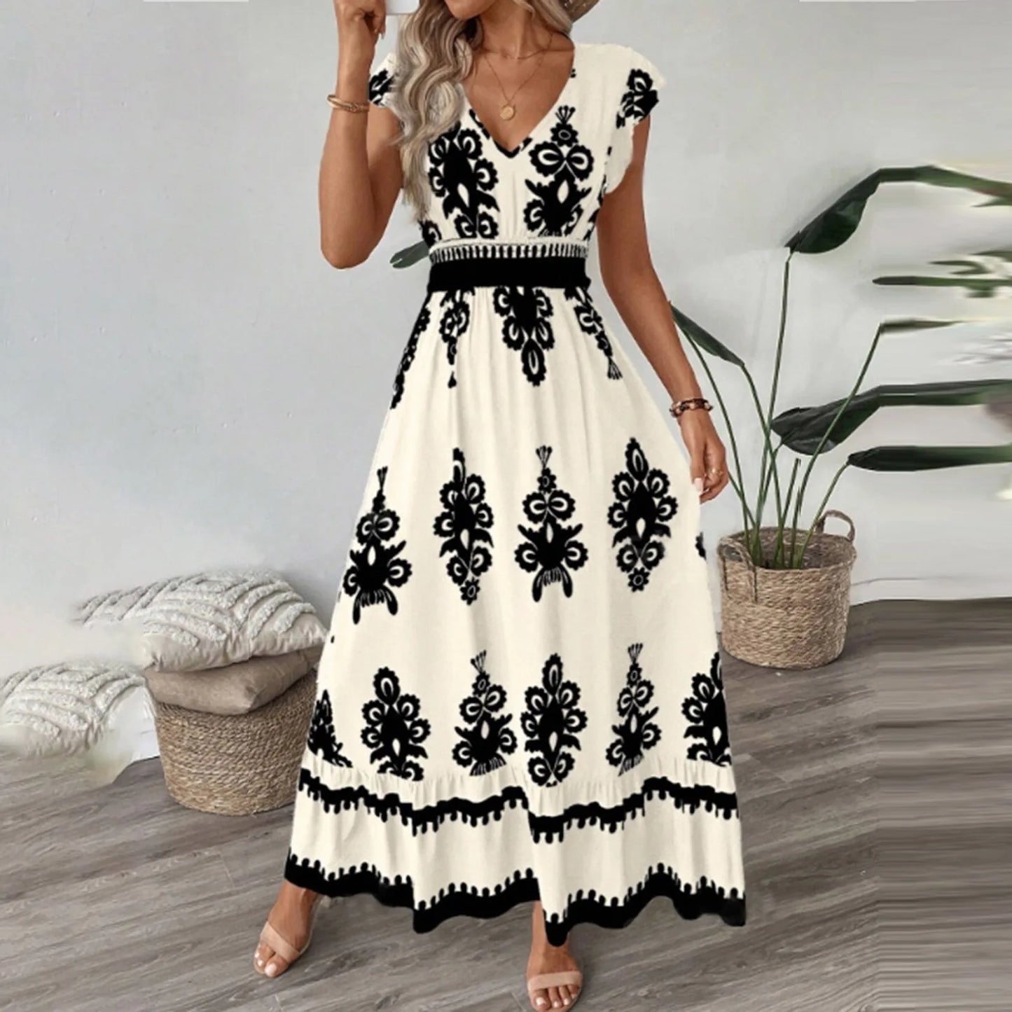 Maxi Boho Print Dress
