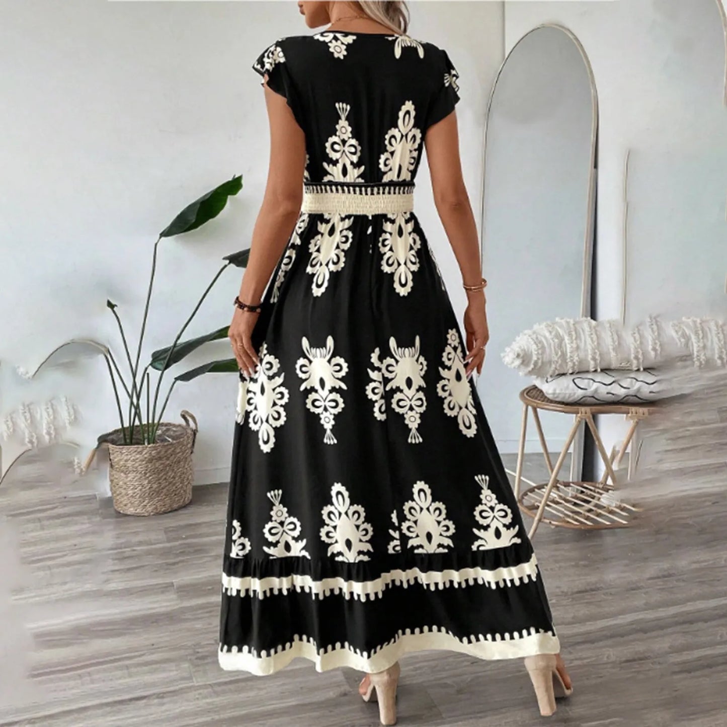 Maxi Boho Print Dress