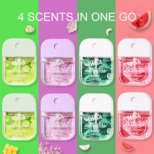 Wish Liquid Hand Sanitizer Spray, 4 Scents