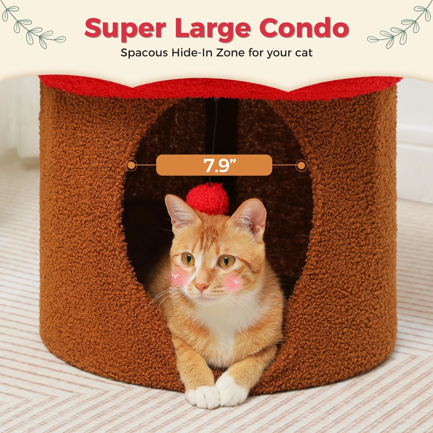 Cat House with Removable Flower Cat Bed