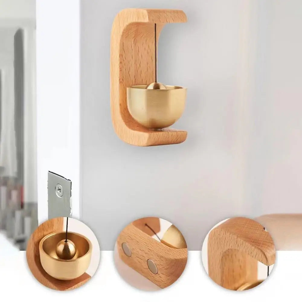 Doorbell Wooden Magnetic Brass Chime