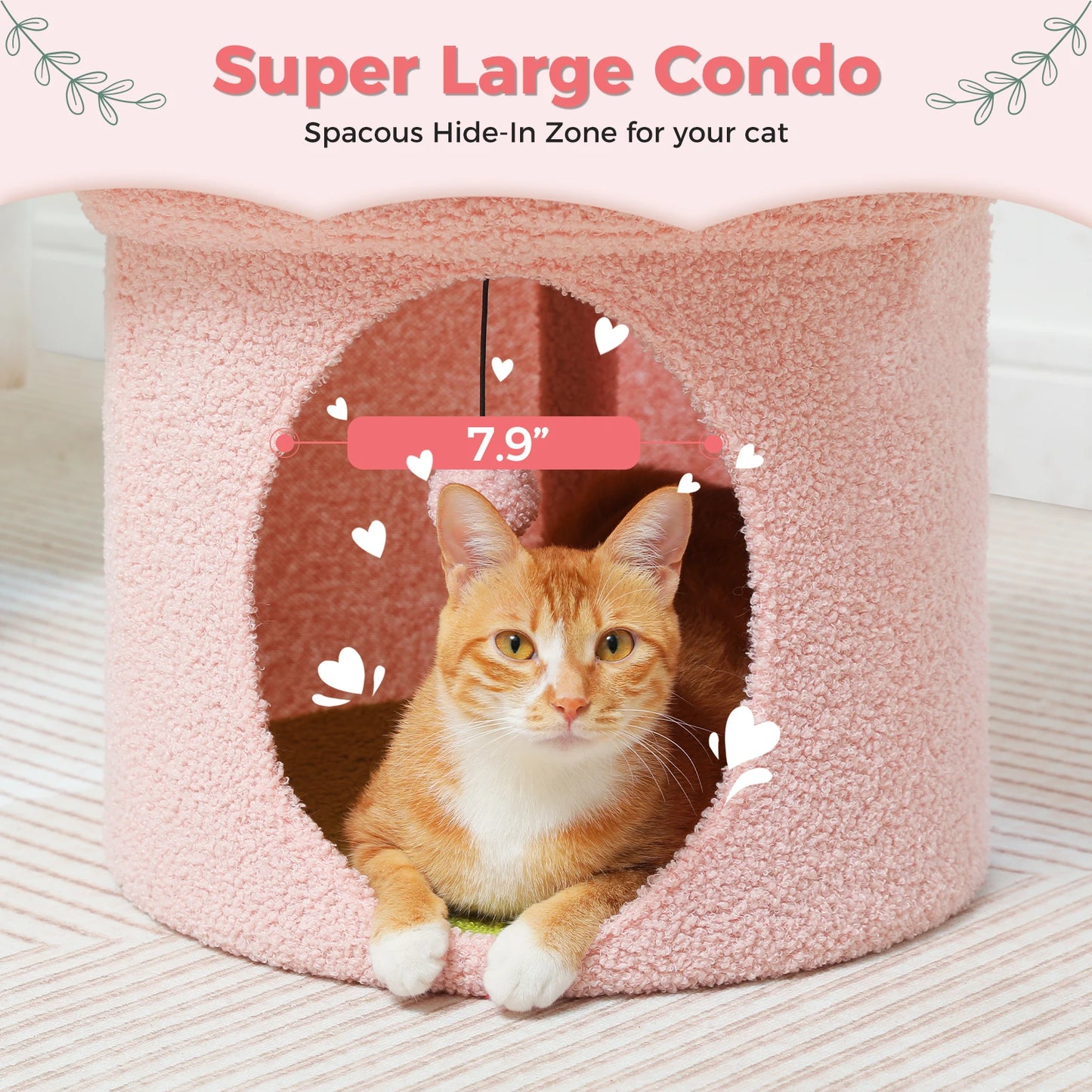 Cat House with Removable Flower Cat Bed