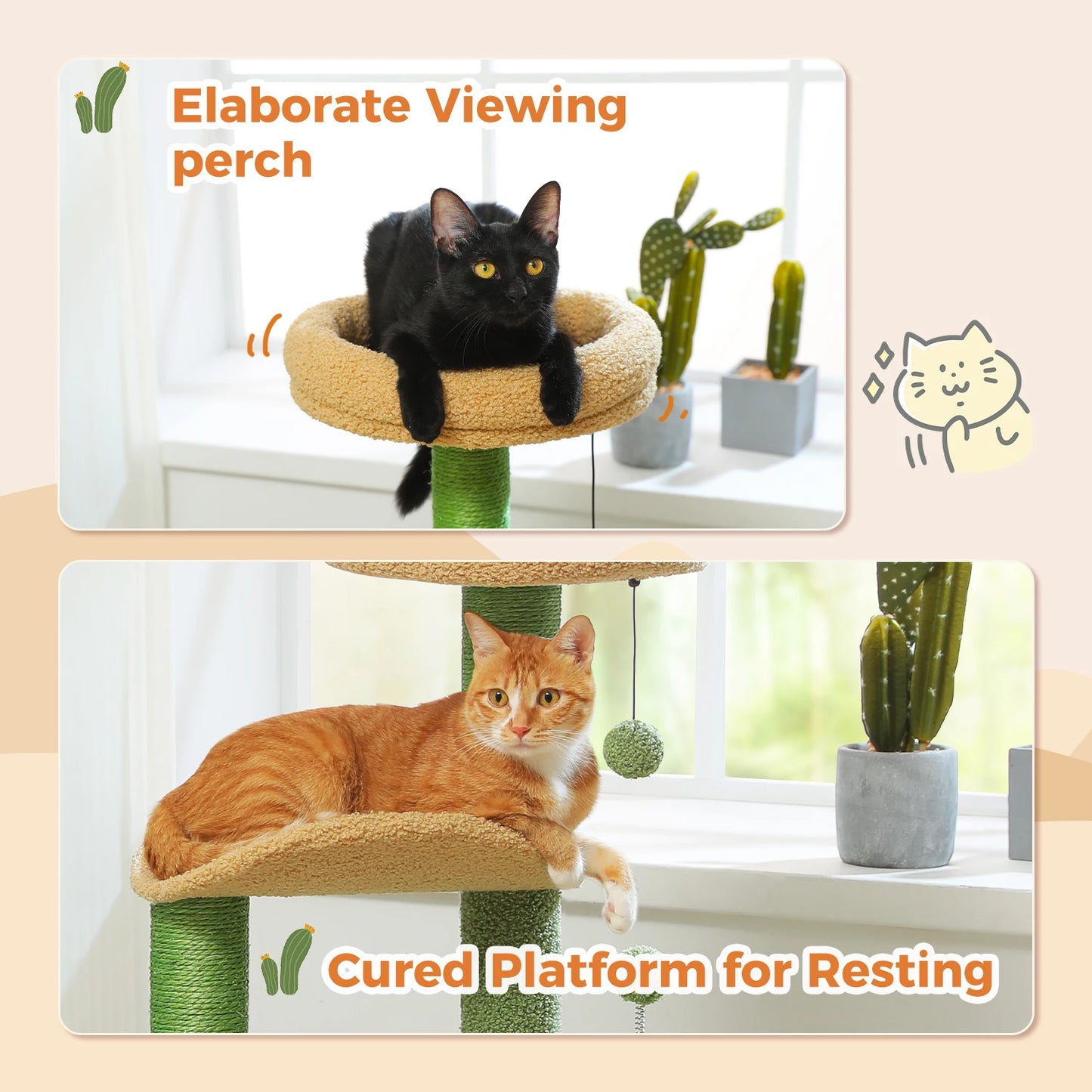 Flower Cat Tree with Scratching Post