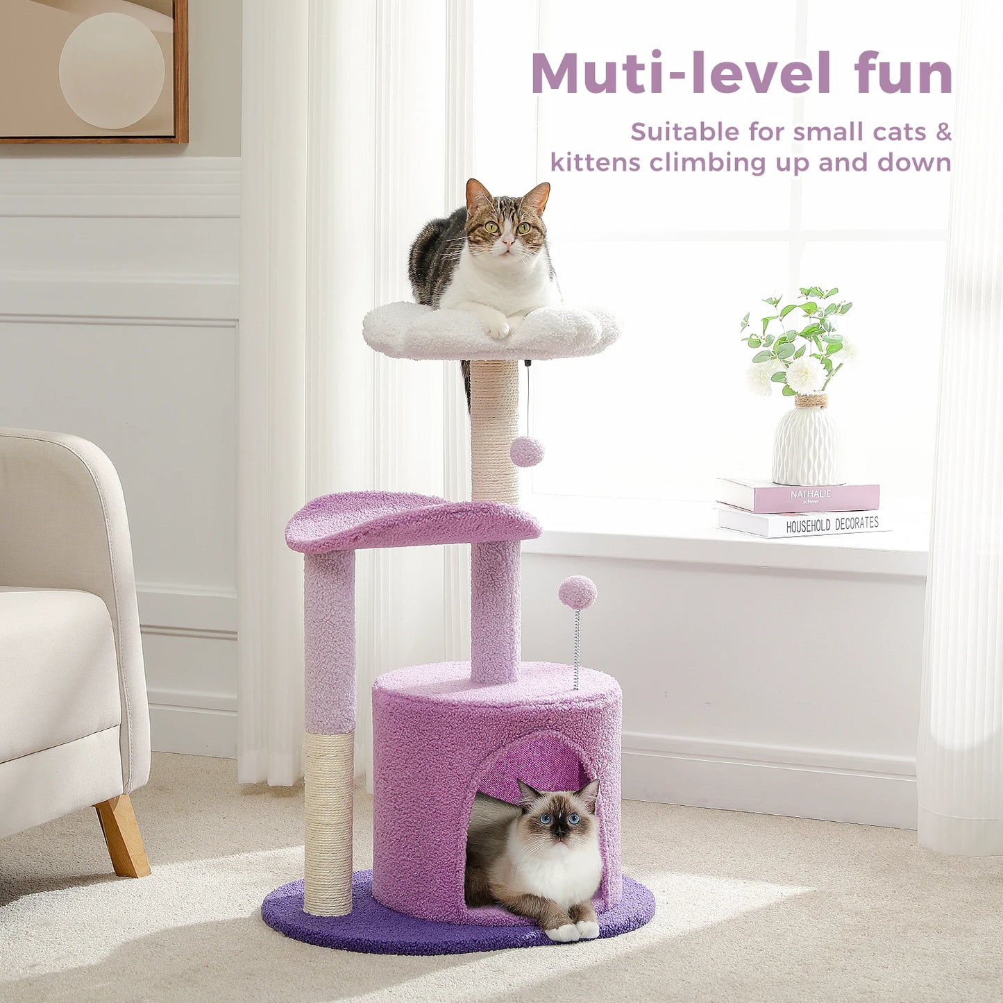 Flower Cat Tree with Scratching Post