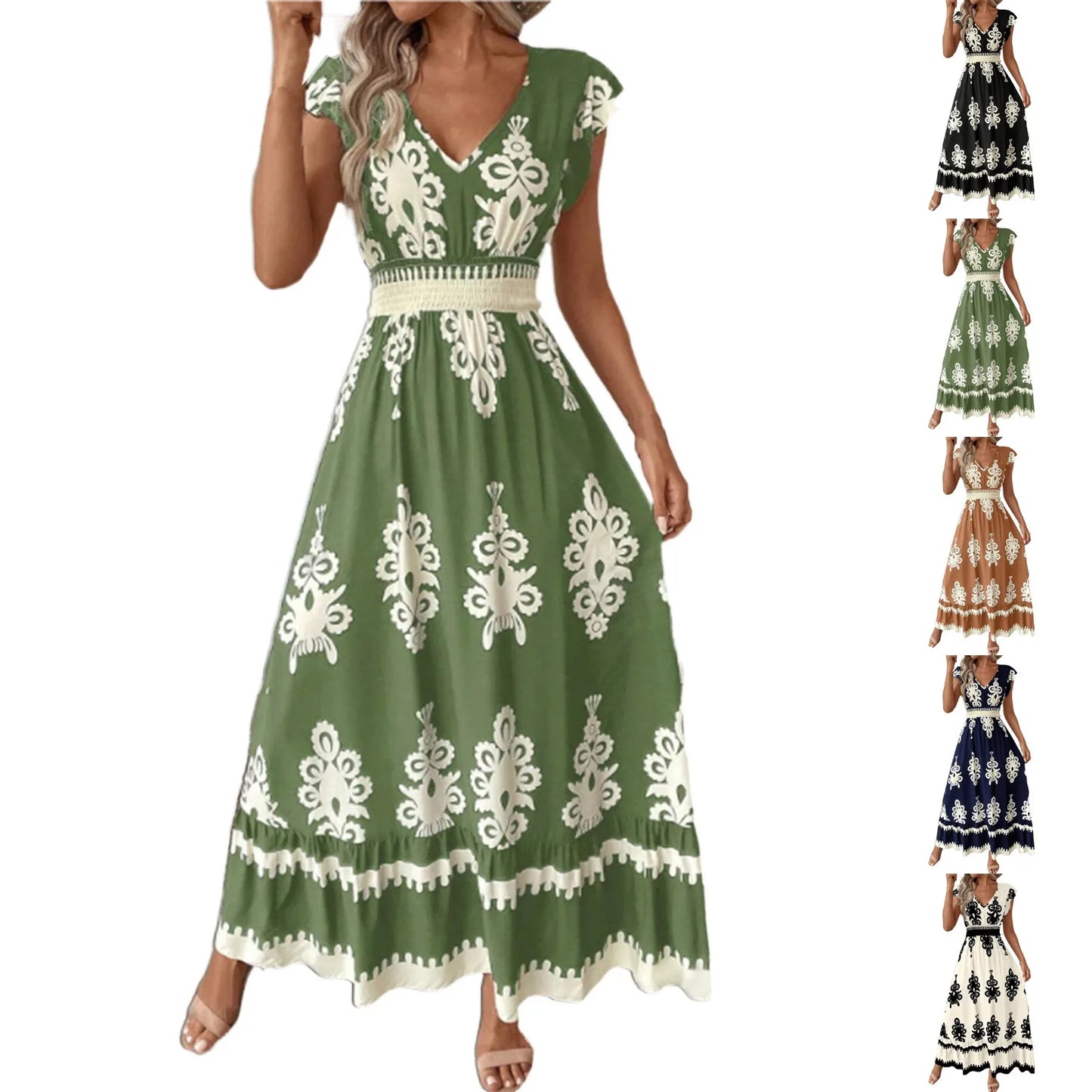 Maxi Boho Print Dress