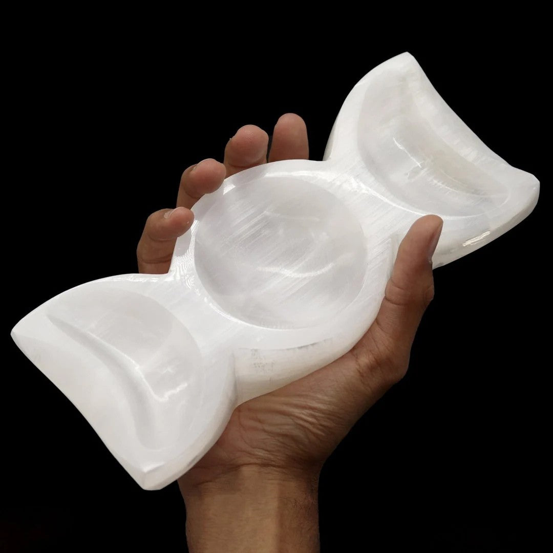 Selenite Triple Moon Bowl