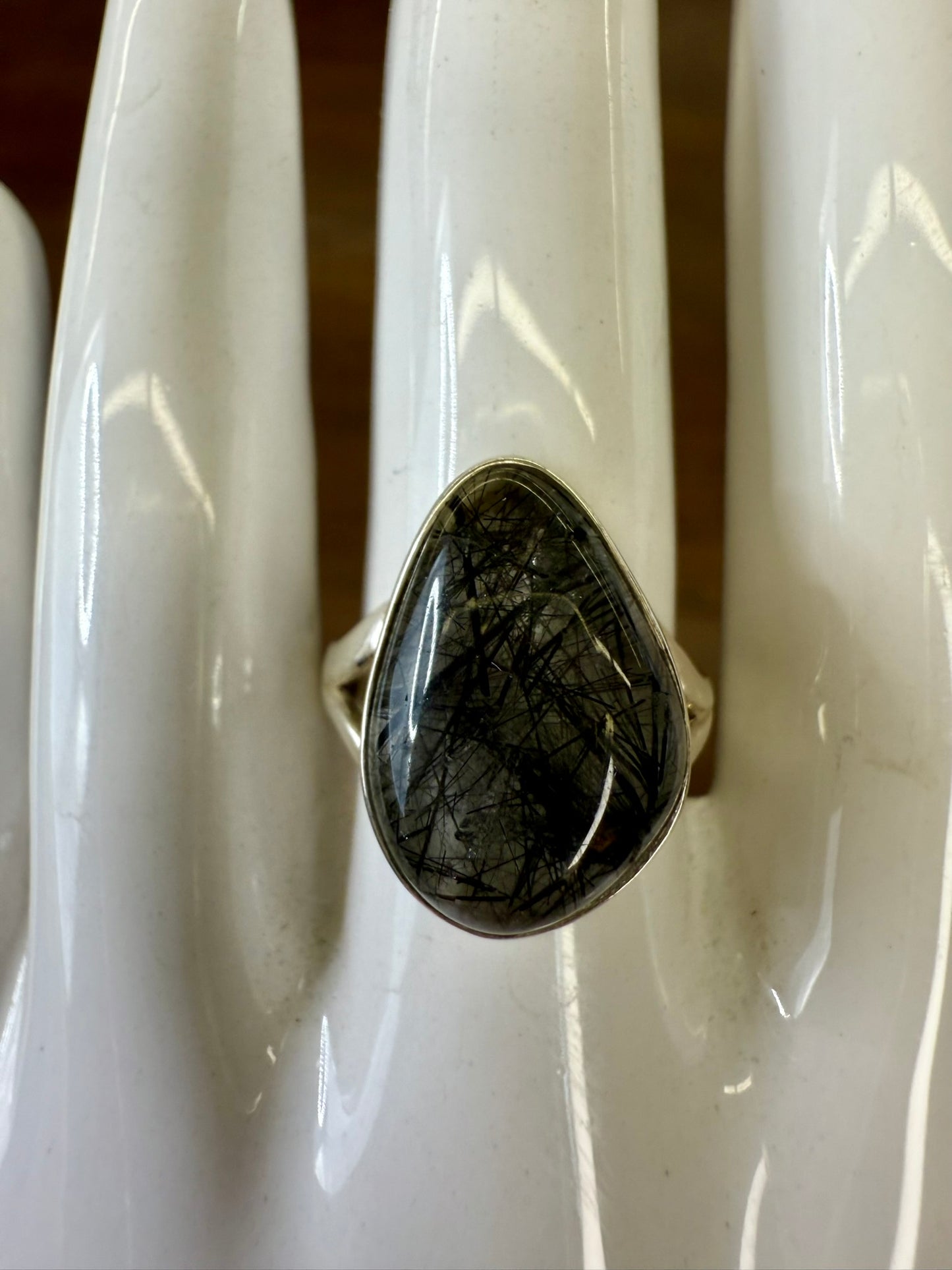 Tourmalinated Quartz Ring