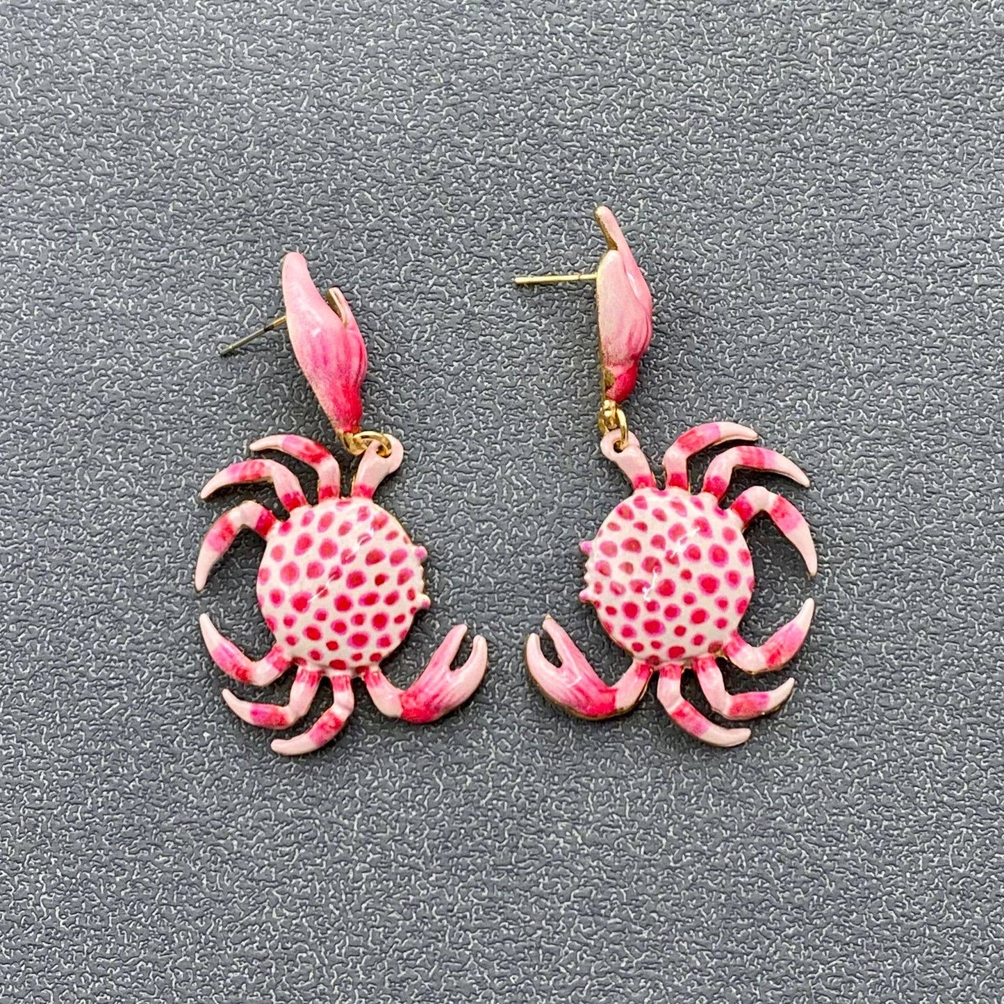 Pink Crab Earrings