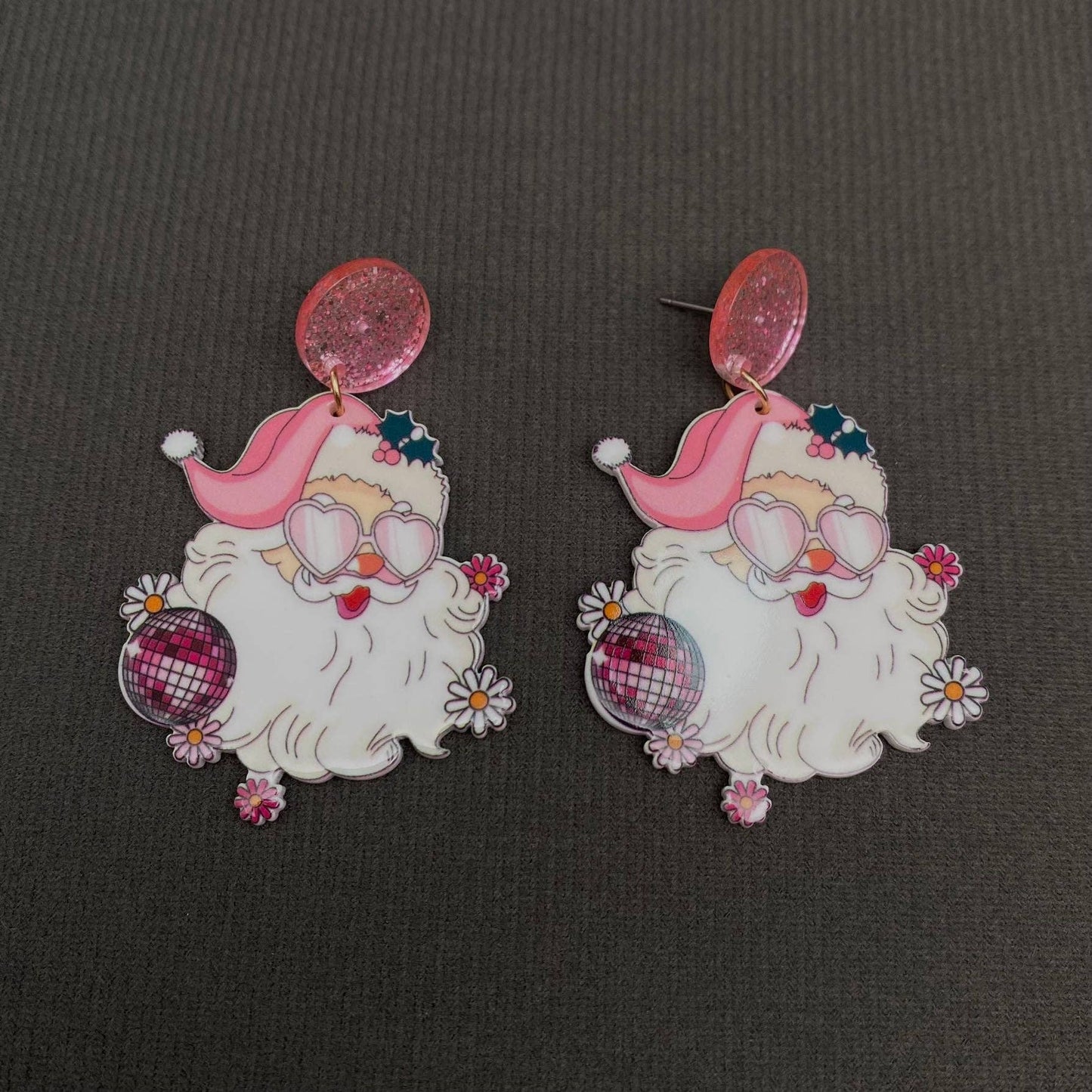 Disco Santa Earrings