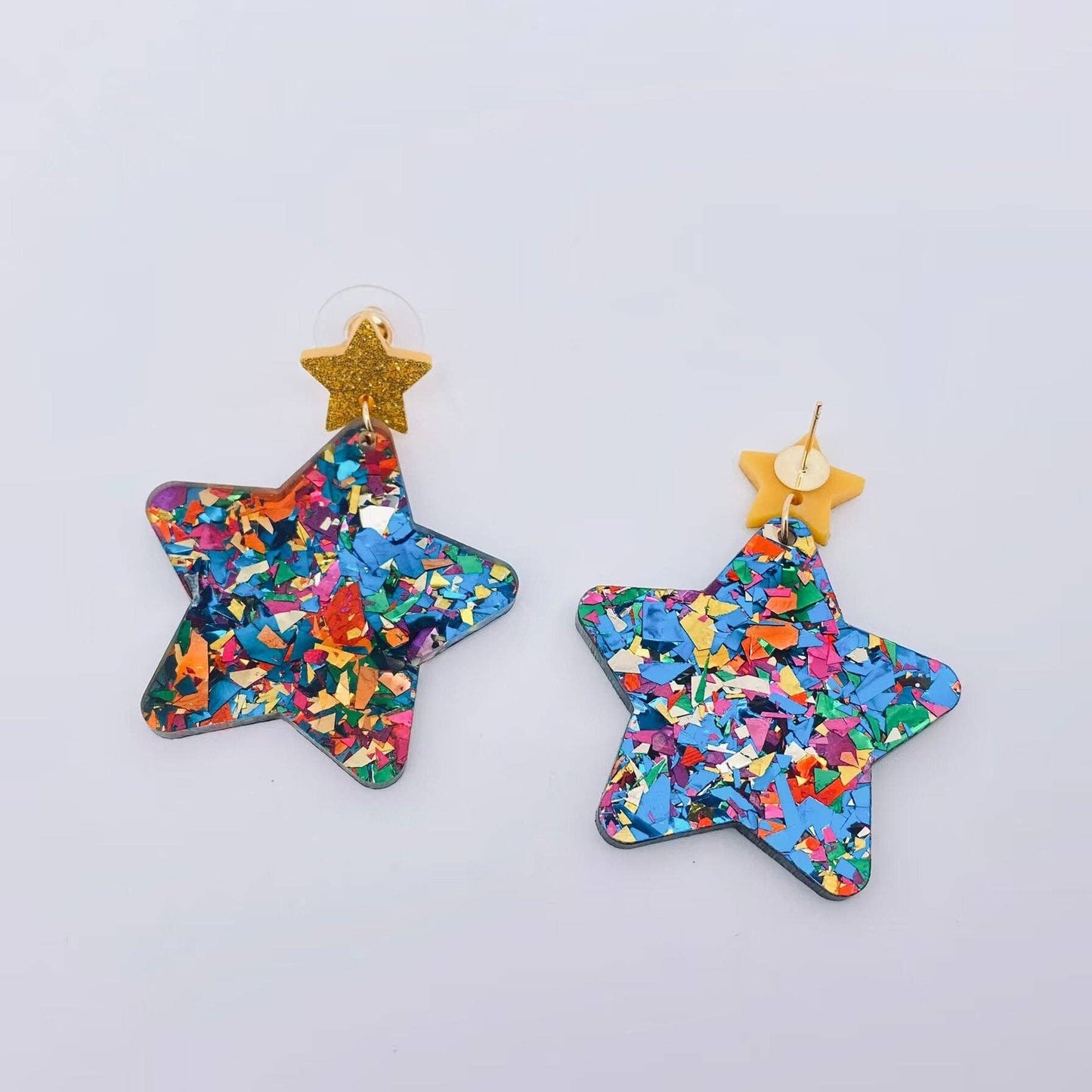 Holiday Starburst Glitter Earrings
