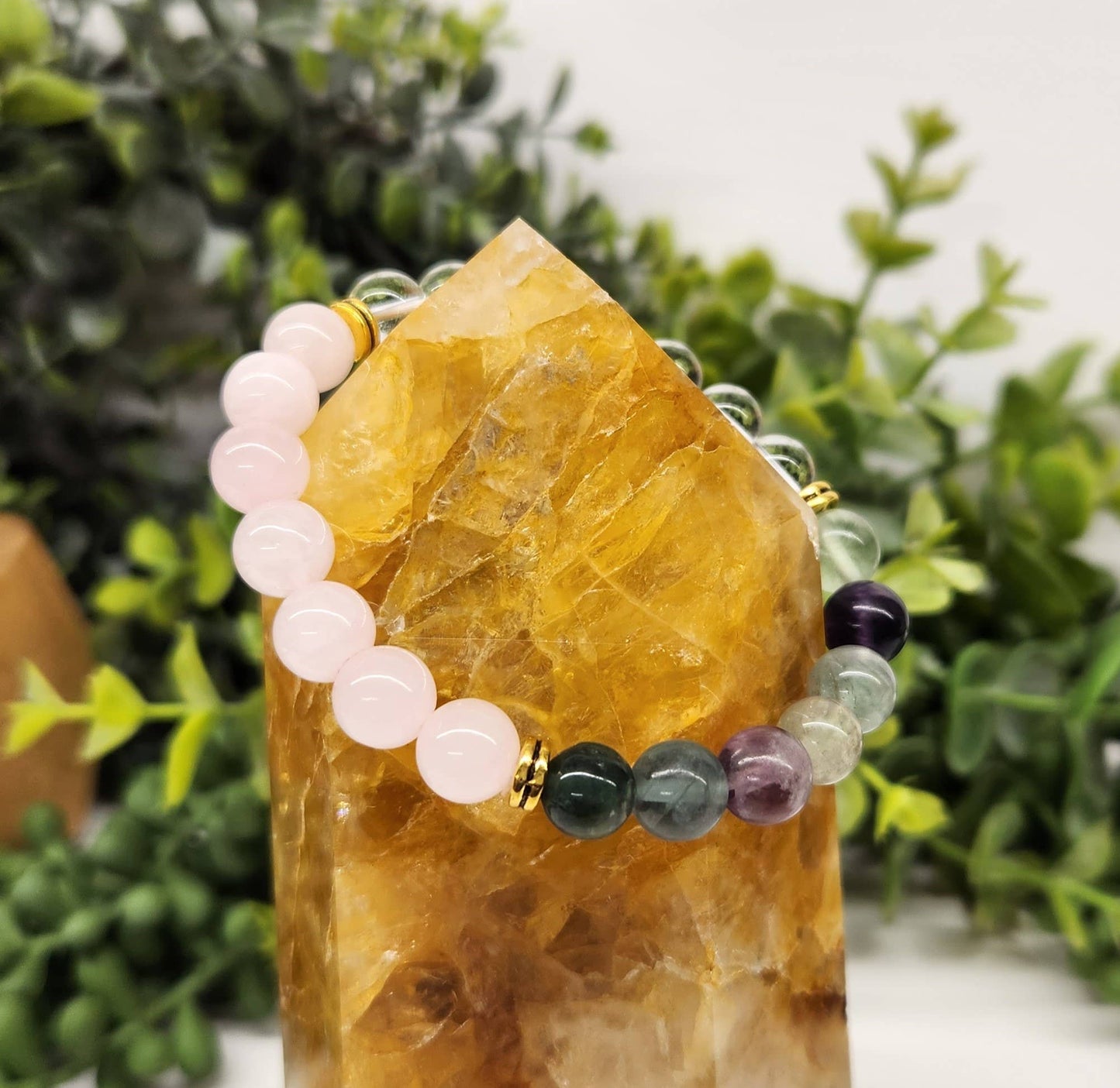 INNER PEACE - Clear Quartz/Rainbow Fluorite/Rose Quartz