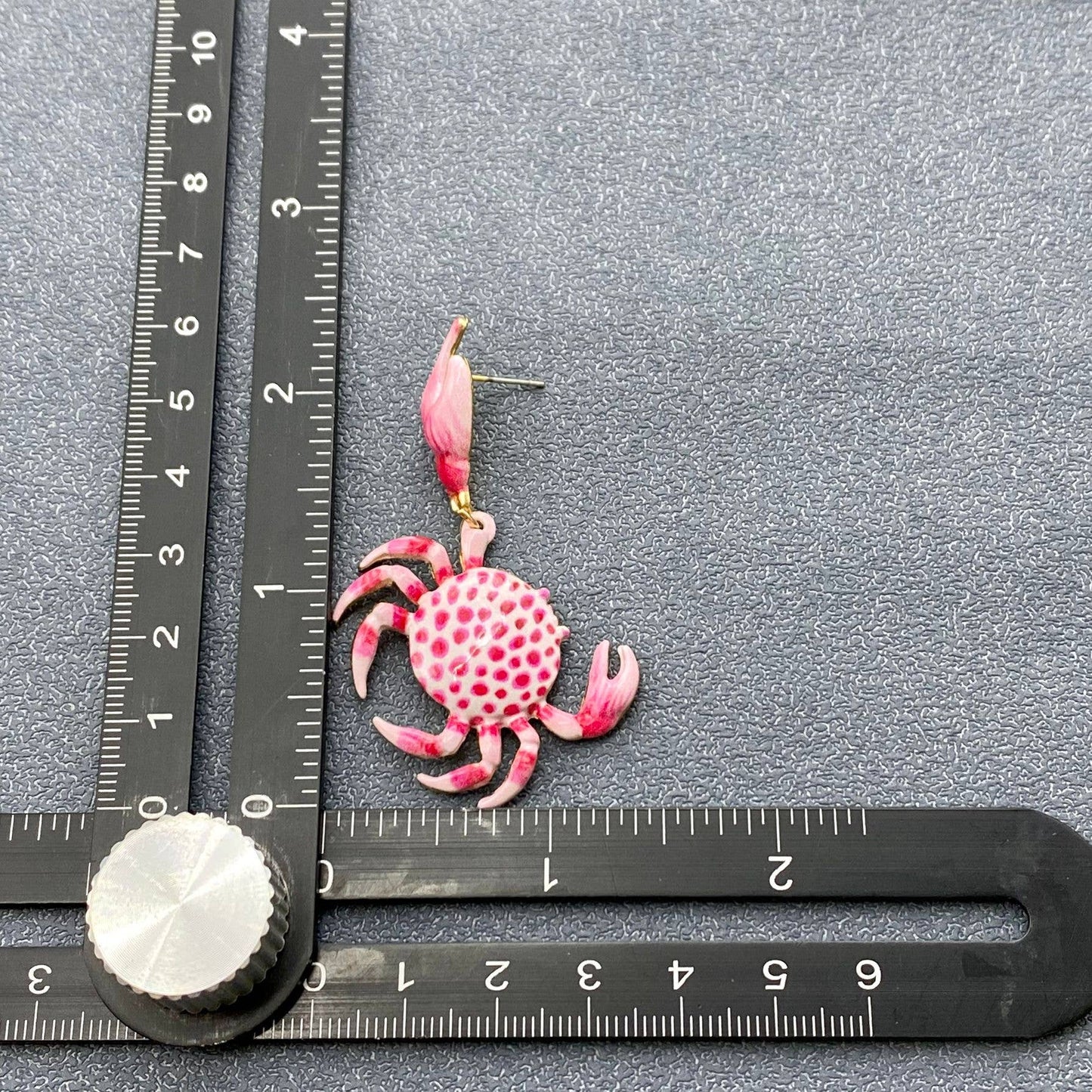 Pink Crab Earrings