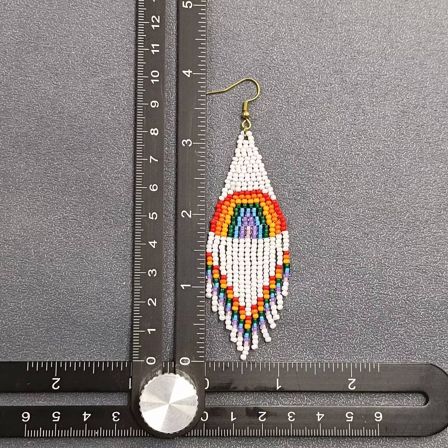 Rainbow Bead Fringe Earrings