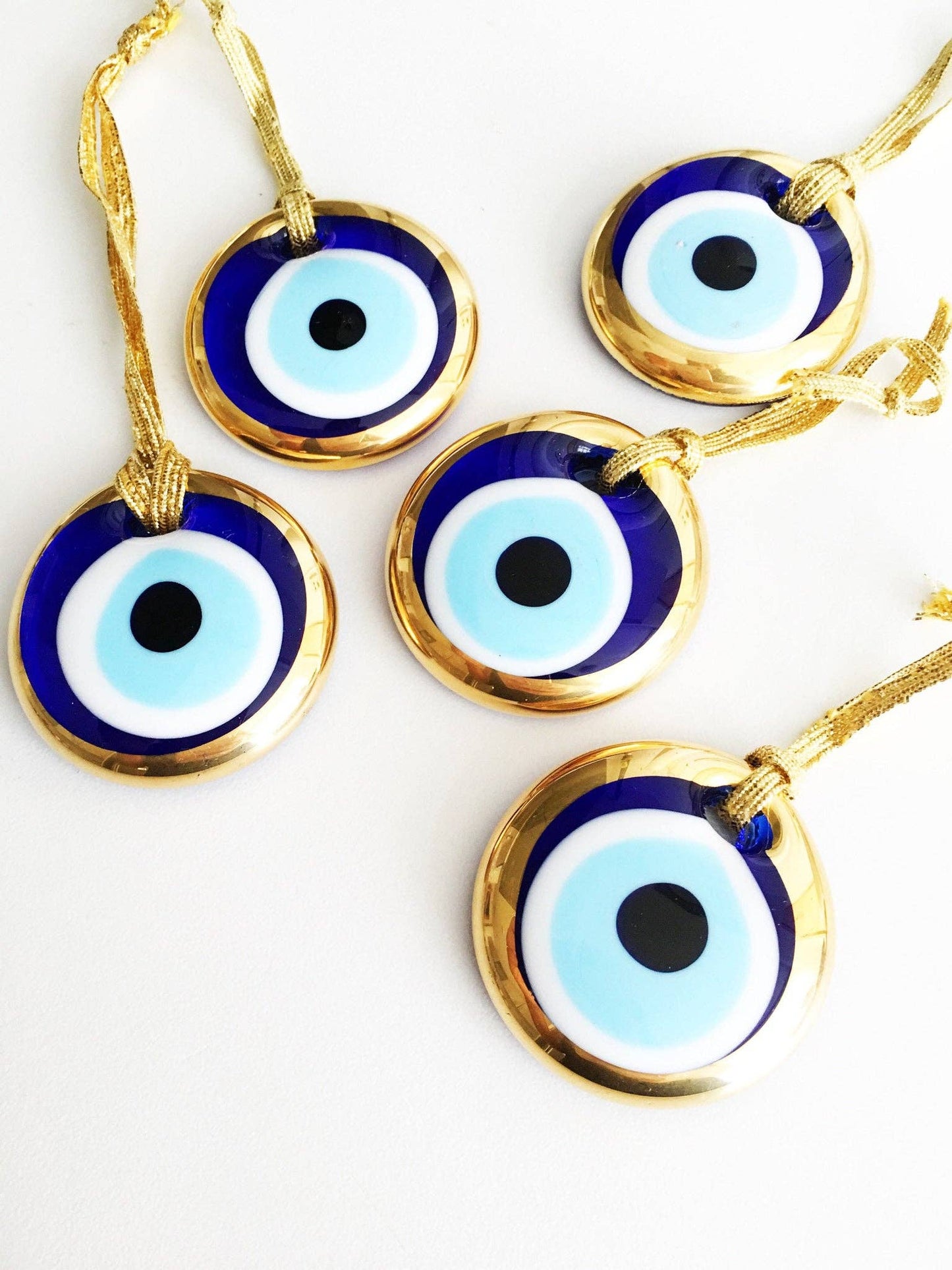 Evil Eye Gold Trimmed Beads