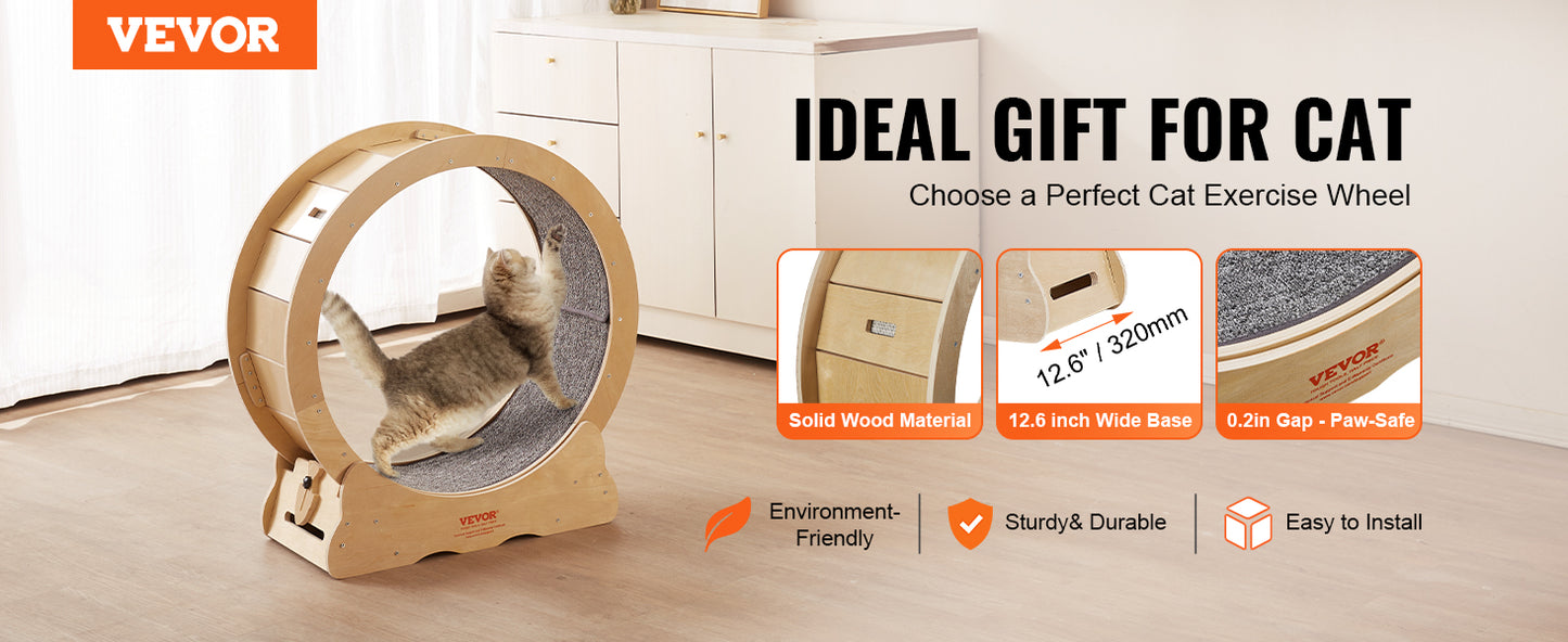 Cat Exercise Wheel with Detachable Carpet