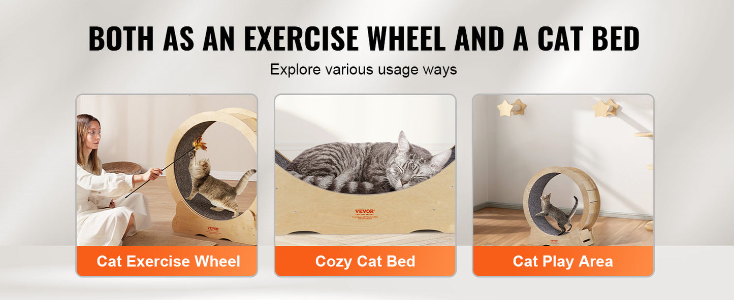 Cat Exercise Wheel with Detachable Carpet