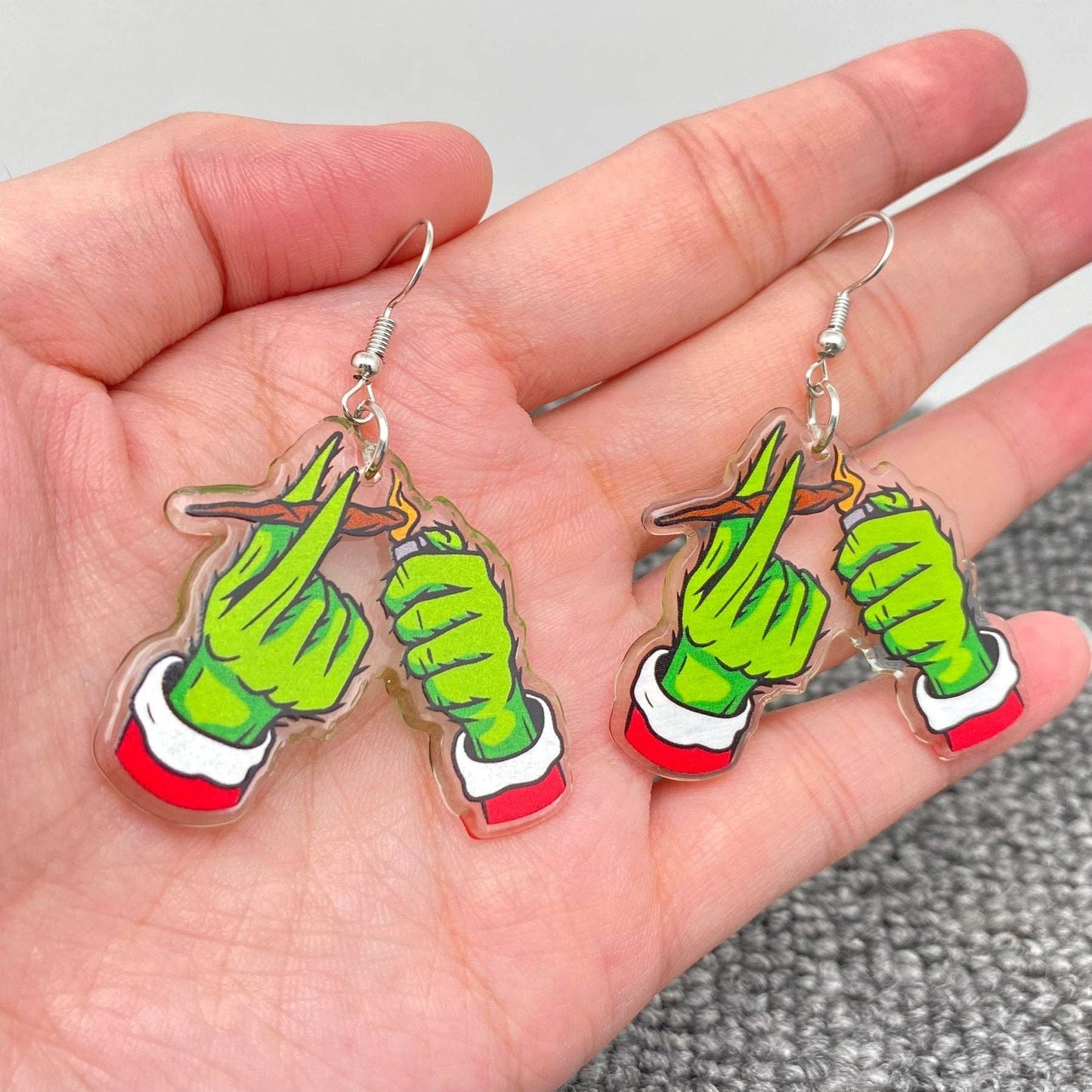 Grinch Lights a Blunt Earrings