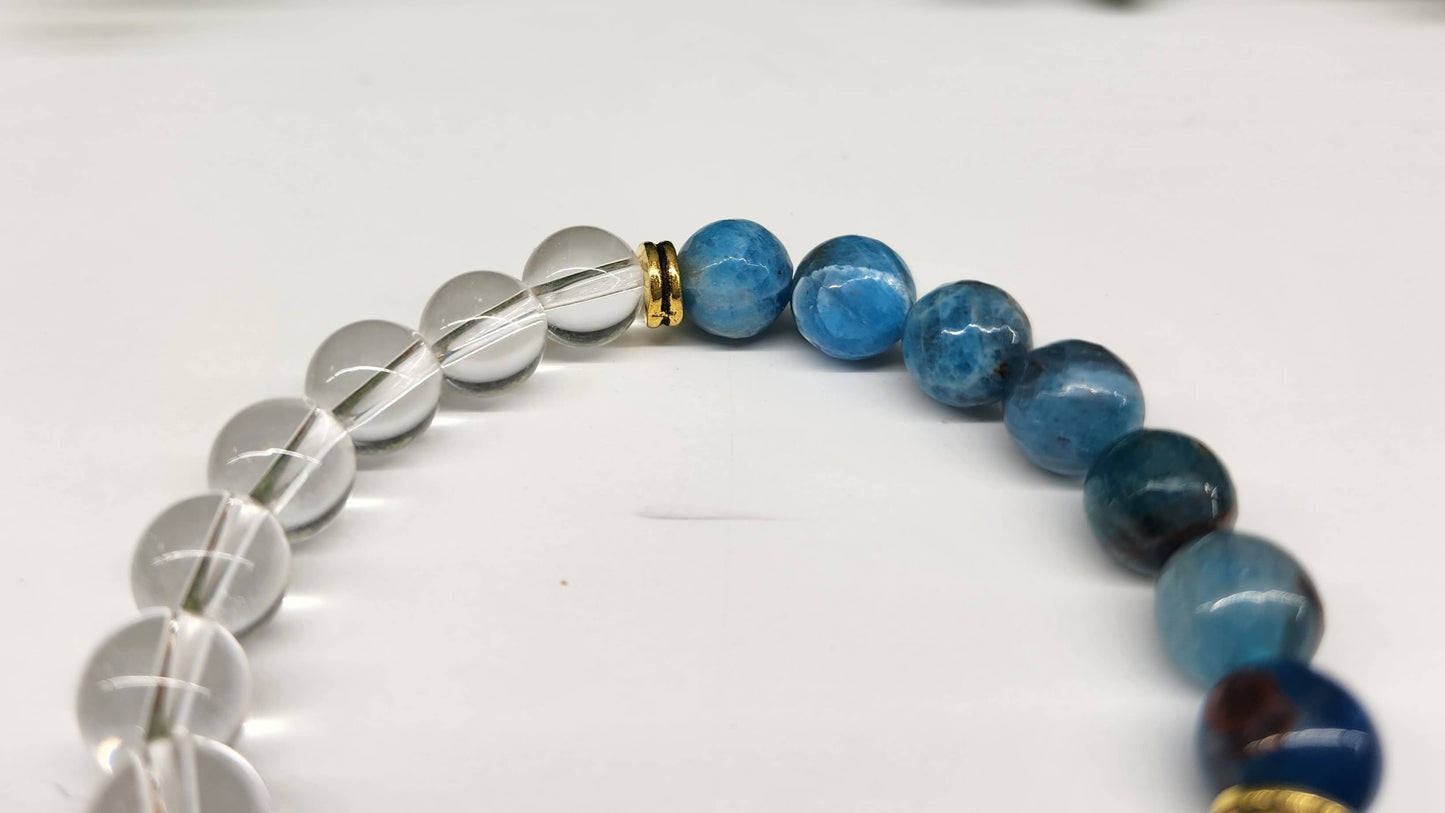 WEIGHT LOSS - Blue Apatite/Tiger eye/Clear Quartz Bracelet