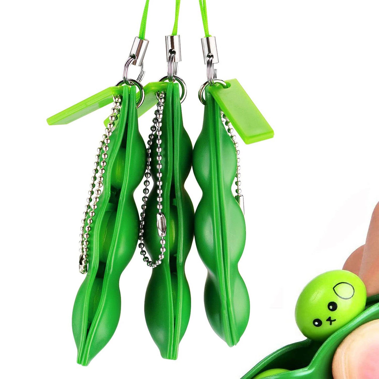Pea Pod Fidget Keychain