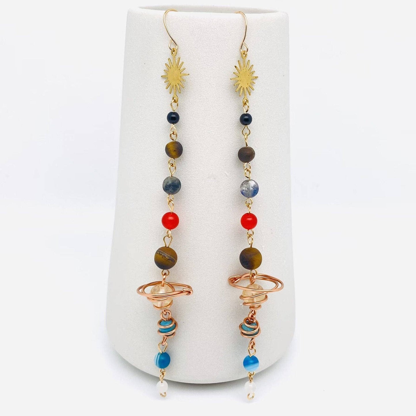 Solar System Stone Bead Earrings