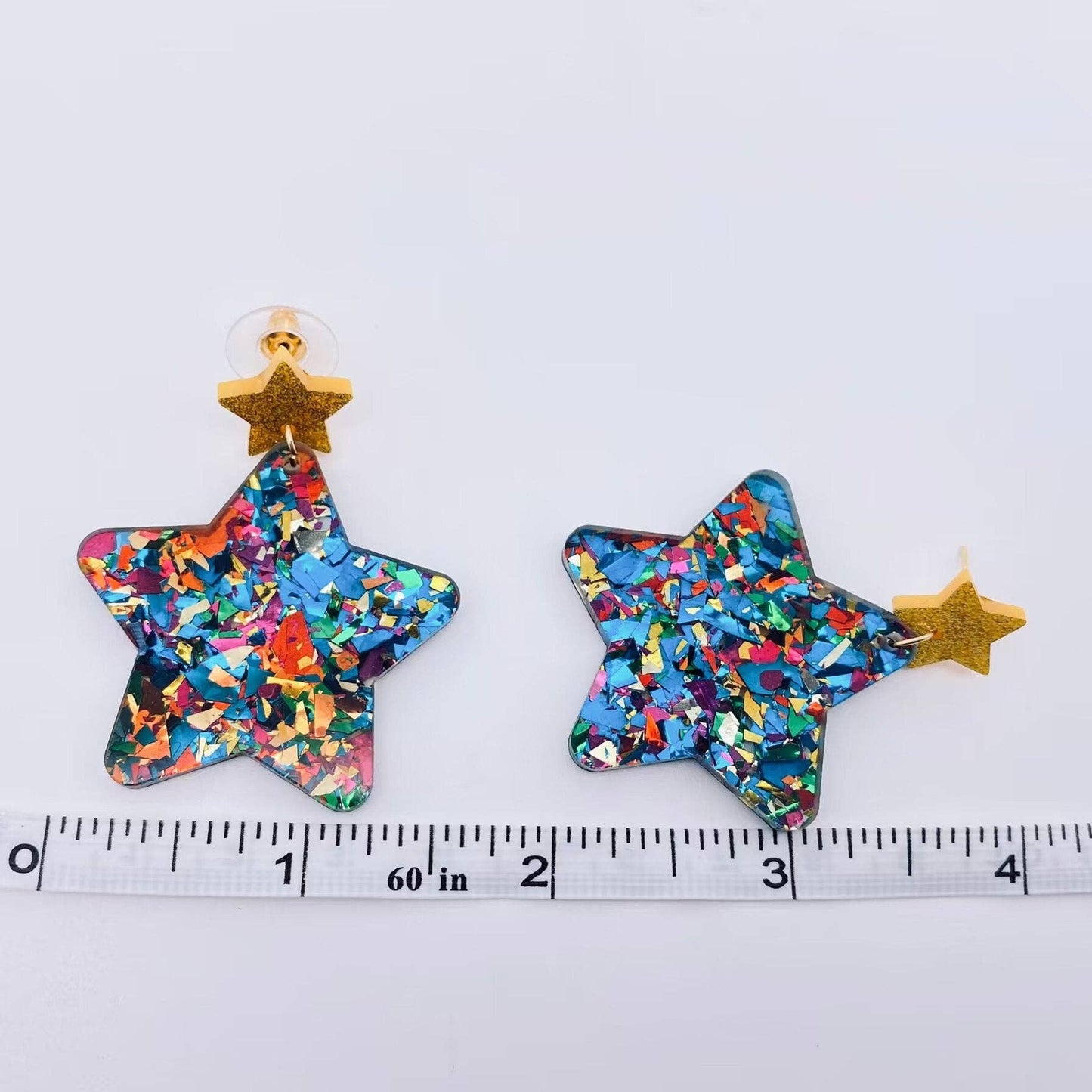 Holiday Starburst Glitter Earrings