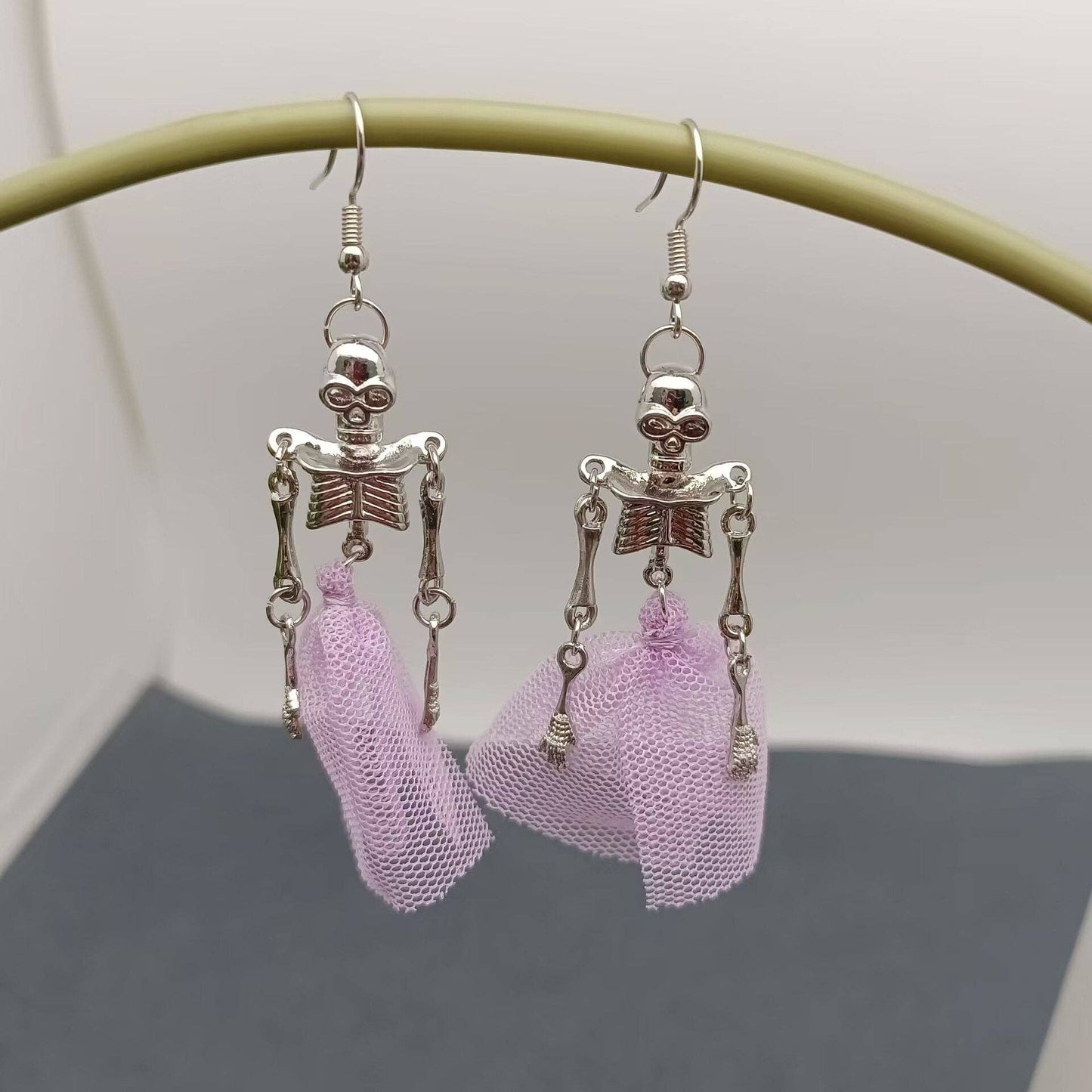 Skeleton Skirt Dangle Earrings